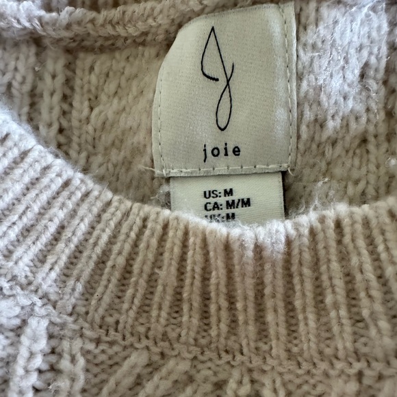 Joie  Ribbed Knit Crew Sweater Cream  Sz M - Picture 6 of 6